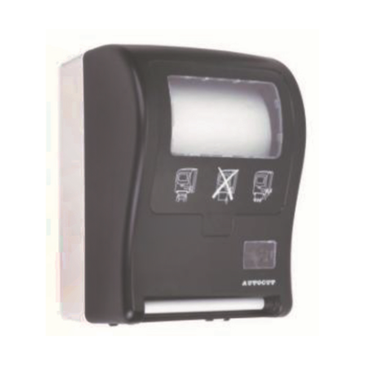 Manual Hands-Free Roll Towel Dispenser - Transparent Black Main image