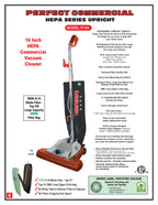 P104 16" Hepa Series Upright Commercial Vacuum Cleaner