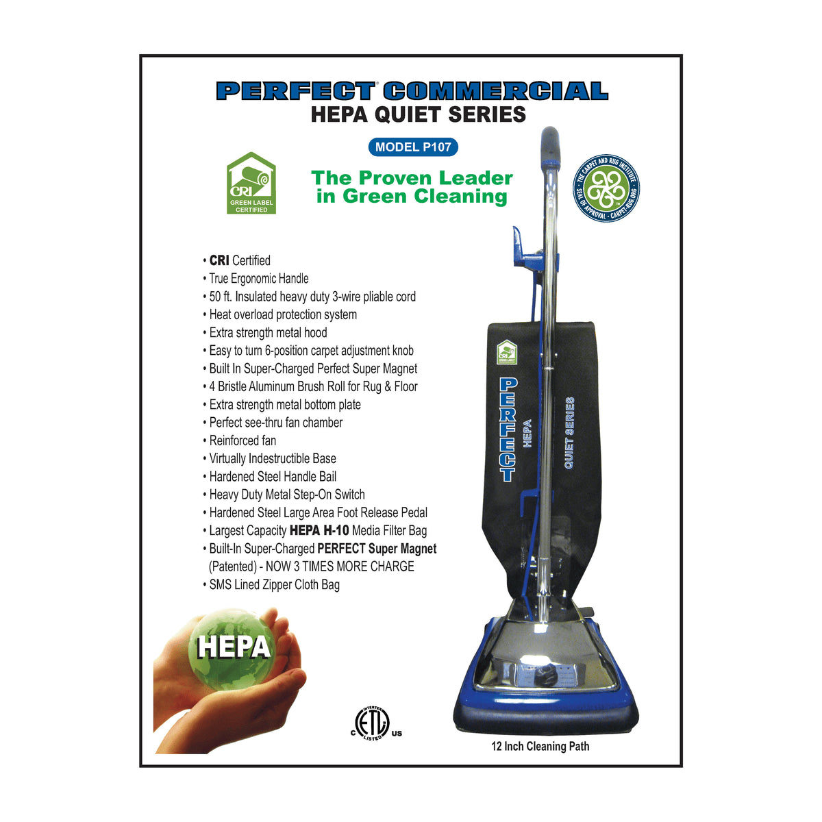 P107 12" HEPA Quiet Series