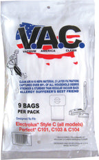 VAC 15 - PERFECT C101/C103 ELECTROLUX Canister Type C H-10 HEPA Vacuum Bag - 9 Bags