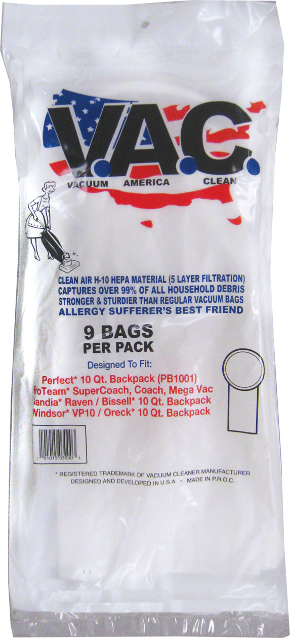 Vac 18 10-QUART H-10 HEPA FILTER 9 Bags Per Pack Main image