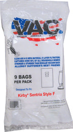 VAC 21 - KIRBY Sentria F-Style and Twist-Style H-10 HEPA Filtration Vacuum Bag - 9 Bags