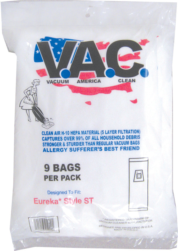 VAC 22 - EUREKA Style ST H-10 HEPA Filtration Vacuum Bag - 9 Bags