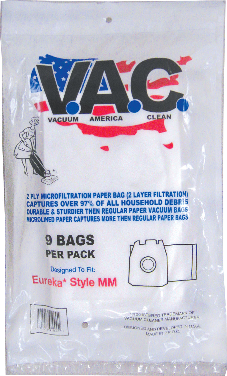 VAC 24 - EUREKA Style MM Micro Filtration Vacuum Bag - 9 Bags