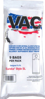 VAC 25 - EUREKA Style SL H-10 HEPA Filtration Vacuum Bag - 9 Bags