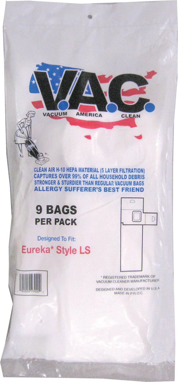 VAC 26 - EUREKA Style LS H-10 HEPA Filtration Vacuum Bag - 9 Bags