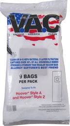 VAC 29 - HOOVER Style A and Style Z H-10 HEPA Filtration Vacuum Bag - 9 Bags