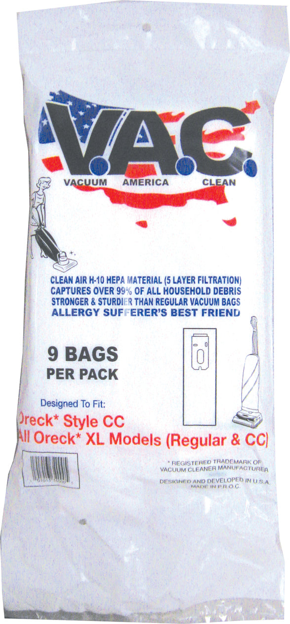 VAC 9 - KENMORE Style U/O PANASONIC U-2 MIELE Z H-10 HEPA Vacuum Bag - 9 Bags